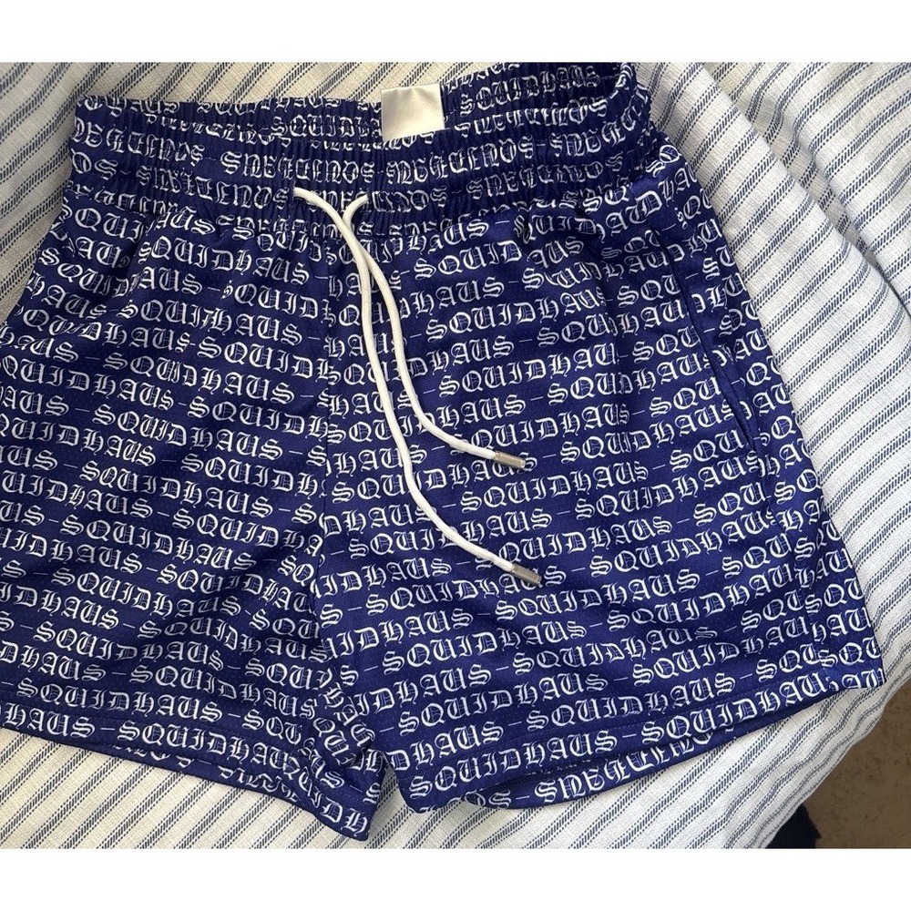 SquidHaus Mesh Gym Shorts 4 Inch Inseam Men's Purple Gothic All Over Print SMALL